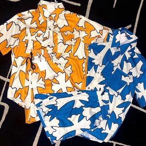 Chrome Hearts Orange and Blue Shorts